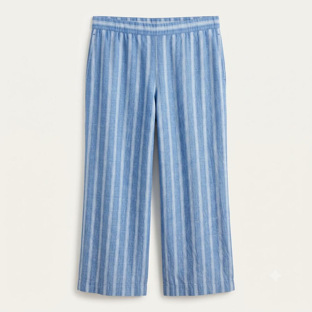 Old Navy Blue & White Striped Wide-Leg Pants